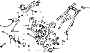 CR125R Frame + ignition coil 83