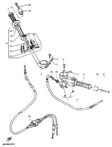 TZR125R Steering handle. cable