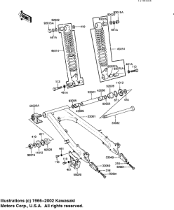 KE125 Swing arm / shock absorbers