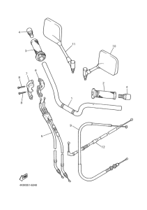 XJ900S Steering handle. cable
