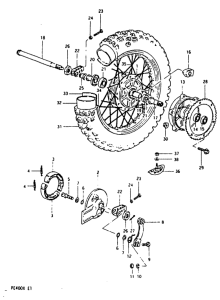 PE400 Rear wheel complete assy