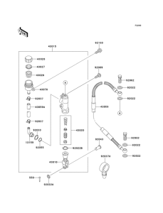 KX100 Задний торм цилиндр