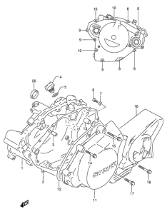 RG125 Crankcase cover ass`y  (v