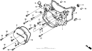 CR125R Крышка картера правая