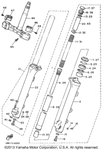 XV750FC Передняя вилка