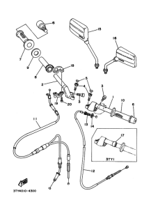 TZR125 Рулевой рычаг кабель