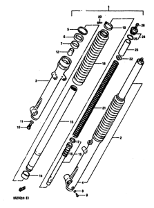 DR250 Вилка передней оси