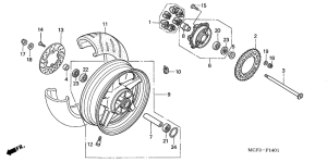 VTR1000SP Rear wheel complete assy