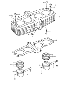 KZ550 Cylinder pistons
