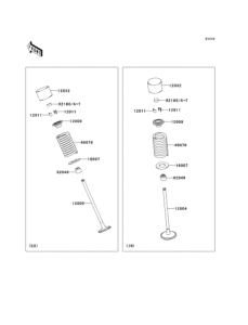 EX400 Rocker arms / valves