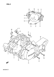 RG125 Crankcase cover ass`y  (v