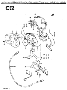 GSX750 Спидометр-тахометр