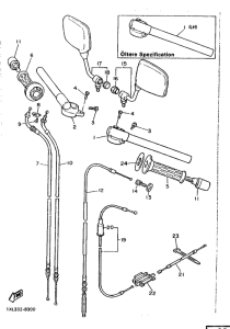 SRX600H (33.1KW) Steering handle. cable