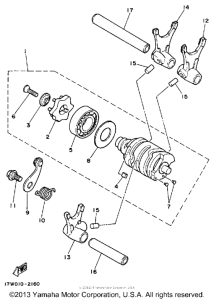 DT50LC Shift cam - fork