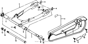 CB750 Swingarm + chain case 79
