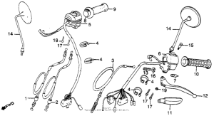 CM450 Cm450c control levers + switches + cables