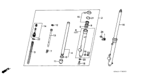 CR80R Вилка передней оси