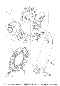 YZ250W1 Передний суппорт