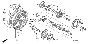 CB1000R Rear wheel complete assy