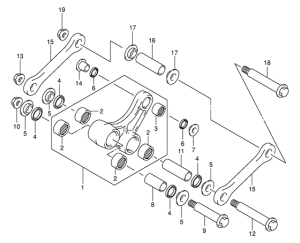 RM125 Втулки заднего рычага
