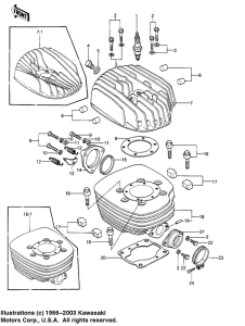 KE250 Головка блока цилиндров / цилиндр