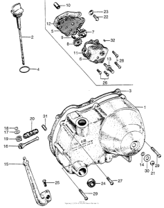 CM91 Right crankcase cover + oilpump