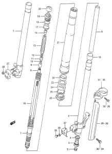 RMX250 Передняя вилка