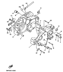WR200R Картер двигателя