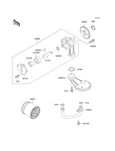 EX500 Масляный насос и фильтр