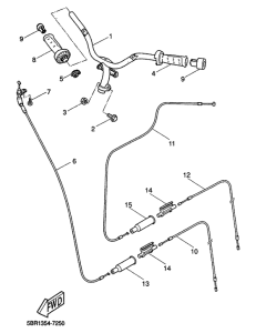 YQ50 Steering handle. cable
