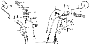 CB750 Handle lever + switch + cable