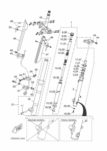 WR125R Вилка передней оси