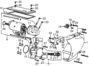 CB550 Left crankcase cover + starting motor + oil pump