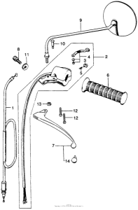 CB350 Left handle switch + cable ii