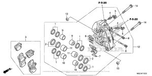VFR1200F (DCT) Передний тормозной суппорт левый
