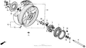 CB400F Переднее колесо