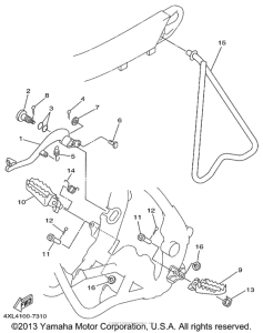 YZ125L1 Подножки