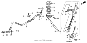 RVT1000R Задний тормозной цилиндр