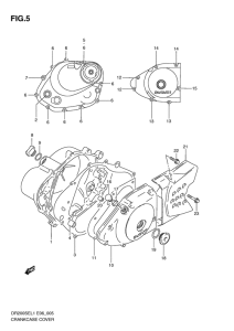 DR200 Crankcase cover ass`y  (v