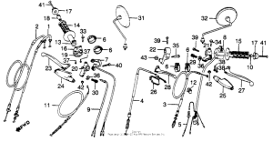 XL500S Control levers + switch + cables
