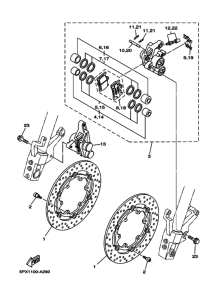 XV1700PC XV17PC XV17PCS Передний суппорт