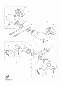 YZF-R1 Rear flasher light assy