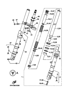 MT03 Вилка передней оси