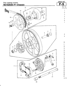 KZ650 Rear wheel / hub / brake / chain