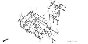 XR250R Крышка картера левая