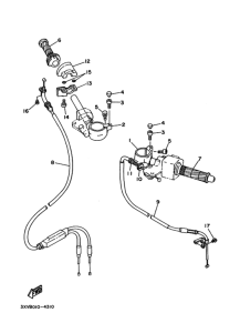 TZR250RSP ｽﾃｱﾘﾝｸﾞﾊﾝﾄﾞﾙ. ｹｰﾌﾞﾙ