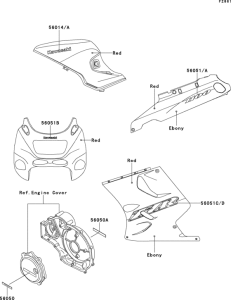 ZX1100 Decals(red / ebony)(zx1100-d7)
