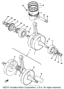 TT500D Коленчатый вал и Поршень