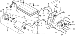 CB750 Starting motor + left side cover