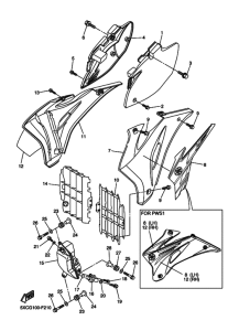 YZ250F Side cover & oil tank